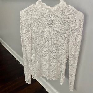 Lacey White Long Sleeve Top